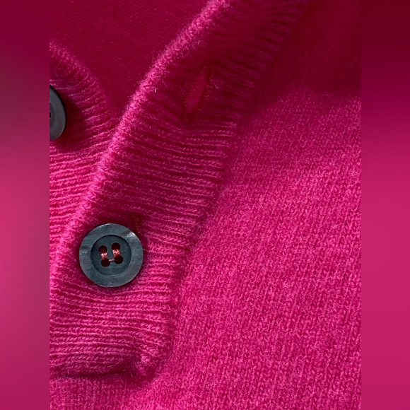 Vintage David Brown Wool Quarter Buttoned Mock Neck in Pink Oversized size S - Picture 11 of 11